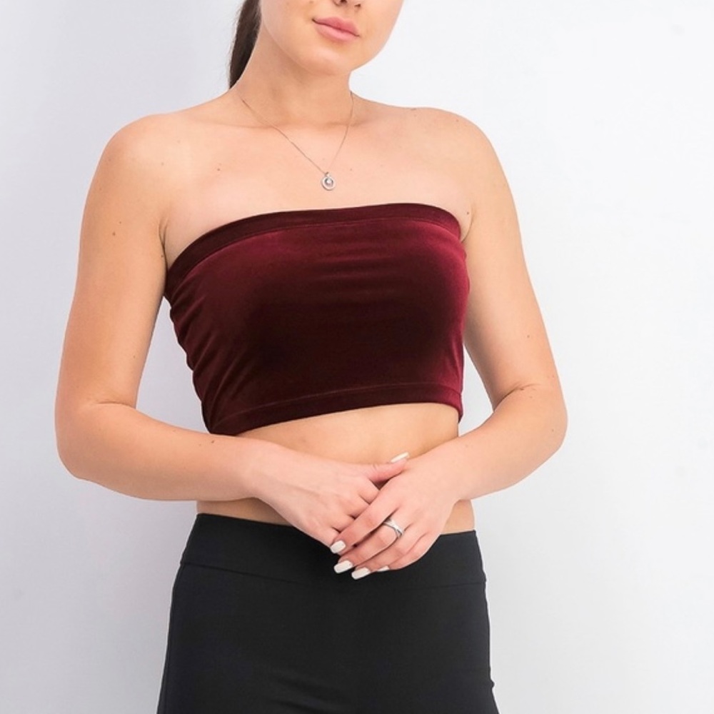 Forever 21 Knit Crop Top Aubergine